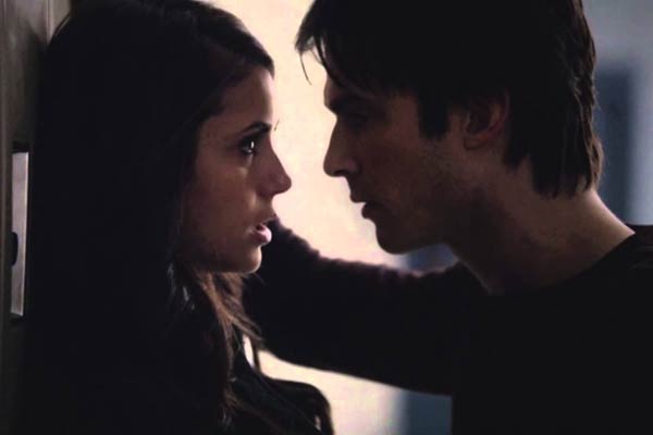 Damon and Elena in The Vampire Diaries