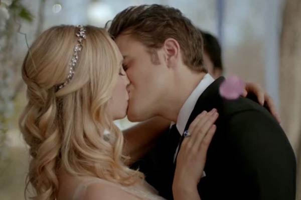 Stefan and Caroline in The Vampire Diaries