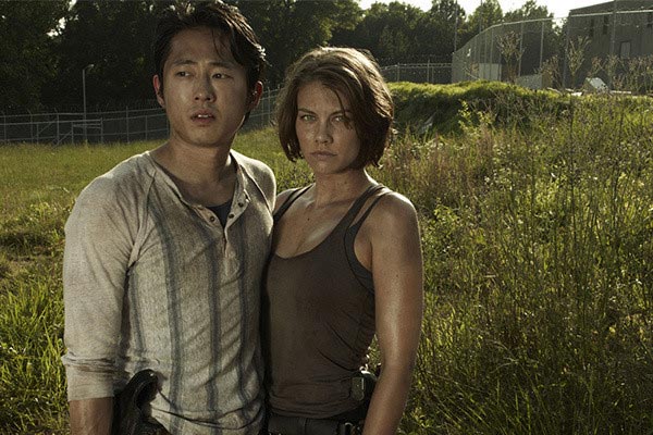 Glenn and Maggie en The Walking Dead