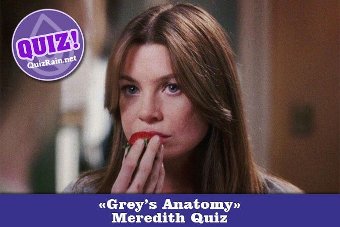 Welcome to Grey's Anatomy - Meredith Quiz