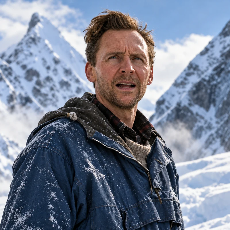 Tom Hiddleston como Ed Hillary en Tenzing