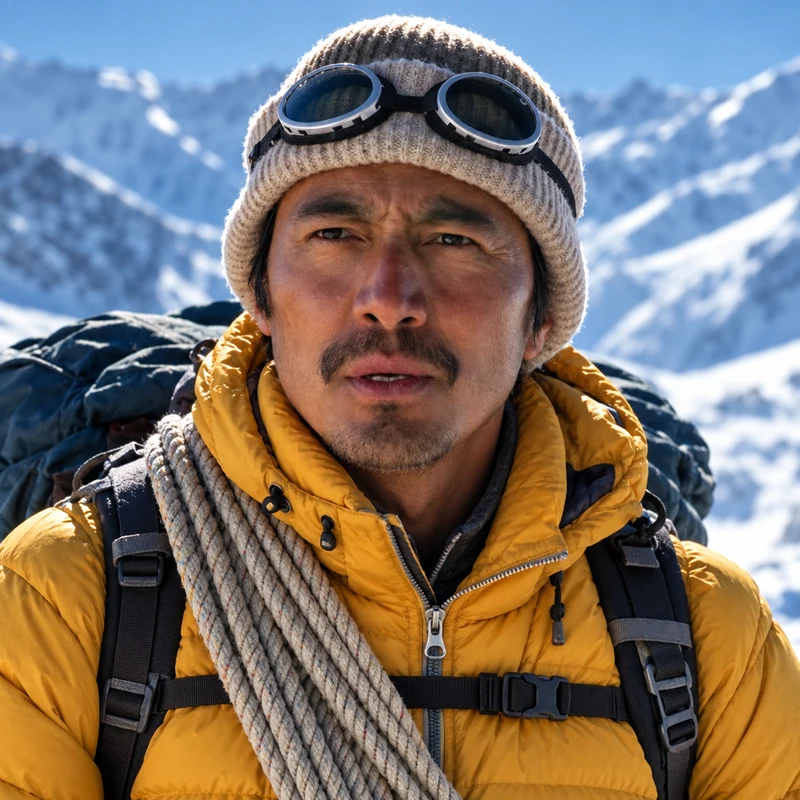 Genden Phuntsok como Tenzing Norgay en Tenzing
