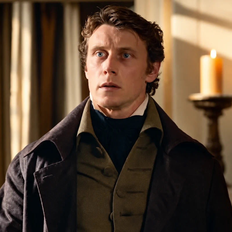 George MacKay como Edward Ferrars em Razão e Sensibilidade
