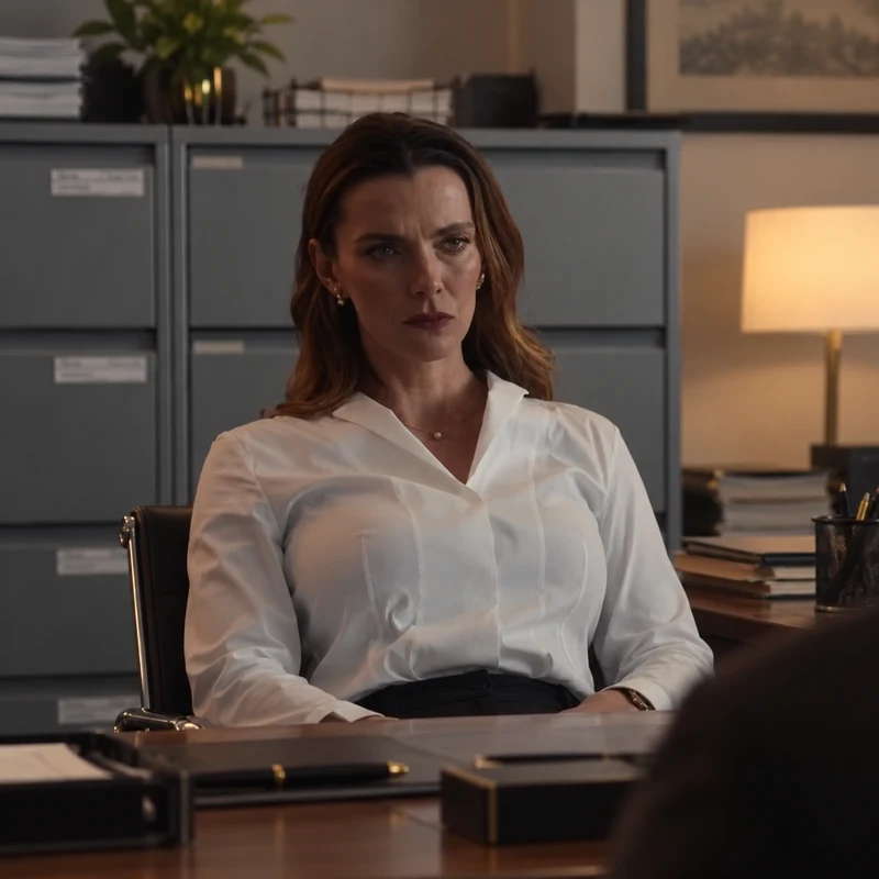 Betty Gilpin como Christina en The Social Reckoning